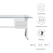 Modway Sector 71" Glass Top Glass Office Desk in White - Side View