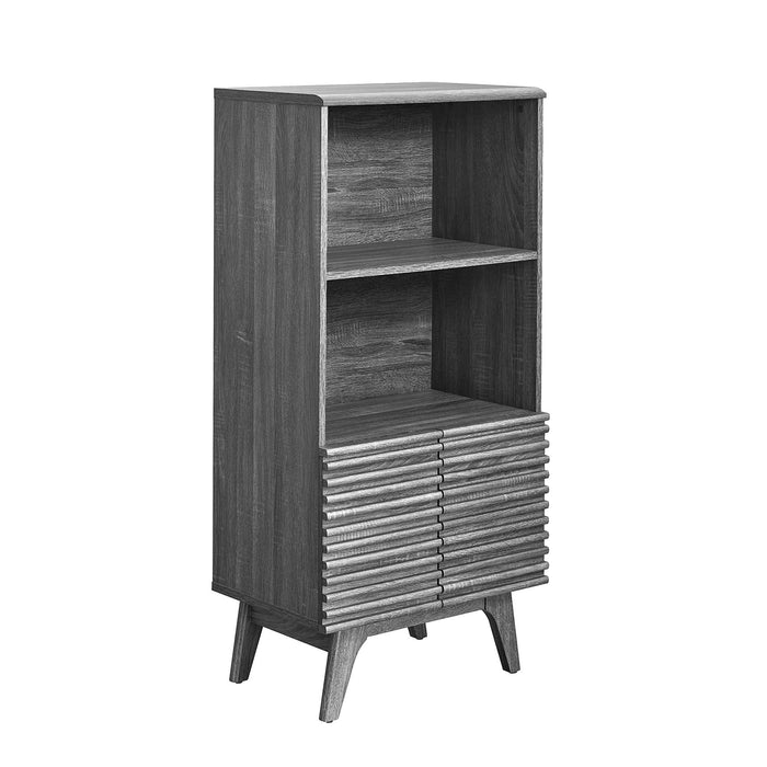 Modway Render Display Cabinet Bookshelf Storage Shelf in Black