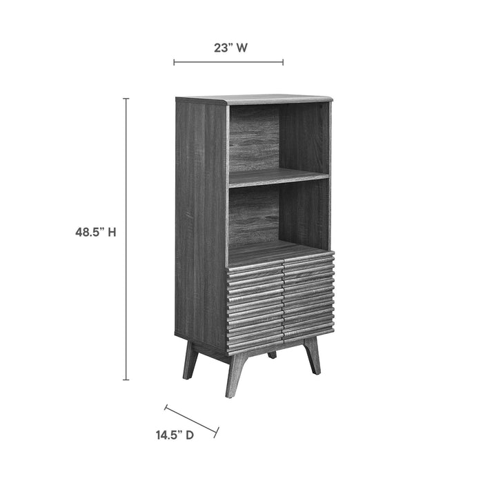 Modway Render Display Cabinet Bookshelf Storage Shelf in Black - Detail View