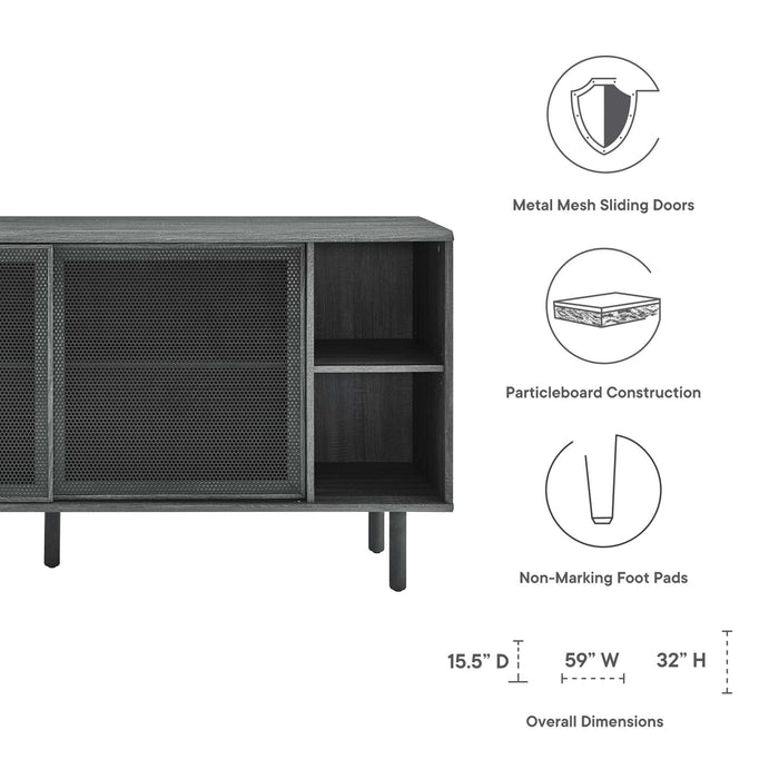 Modway Kurtis 59" Sideboard Living Room Furniture in Black - Side View