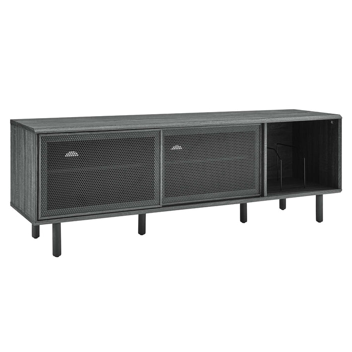 Modway Kurtis 67" TV and Vinyl Record Stand Living Room Furniture in Black