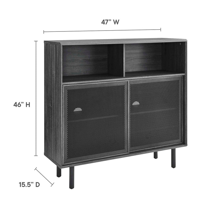 Modway Kurtis 47" Display Cabinet Storage Shelf in Black - Detail View