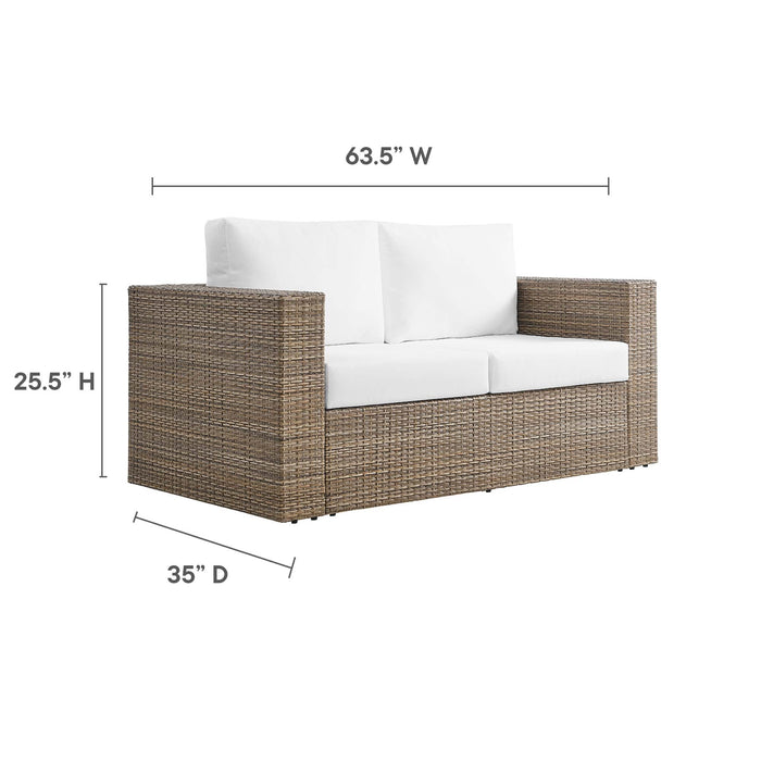 Convene Outdoor Patio Loveseat - in lifestyle setting
