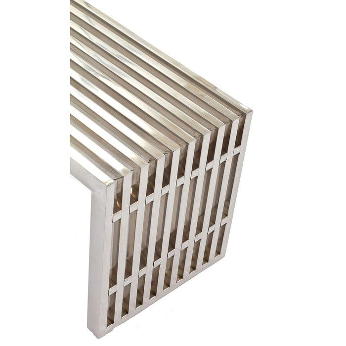 Gridiron Medium Stainless Steel Bench - in lifestyle setting