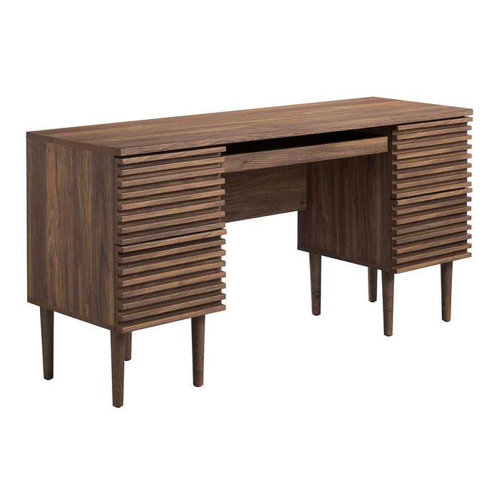 Modway Render Office Desk in Brown