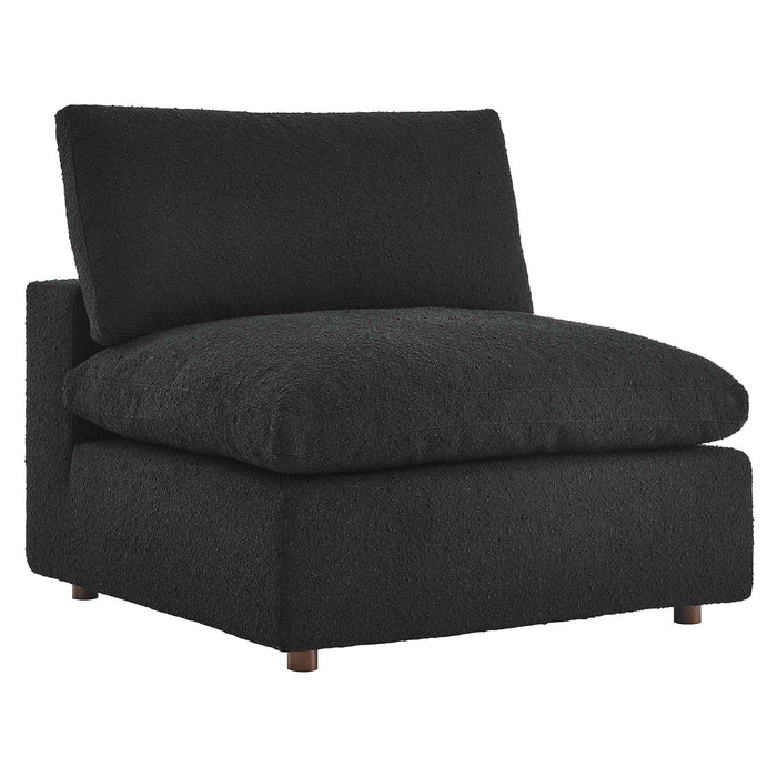 Commix Down Filled Overstuffed Boucle Fabric Armless Chair - alternate angle view