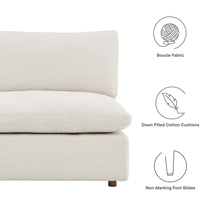Commix Down Filled Overstuffed Boucle Fabric Armless Chair - view 12