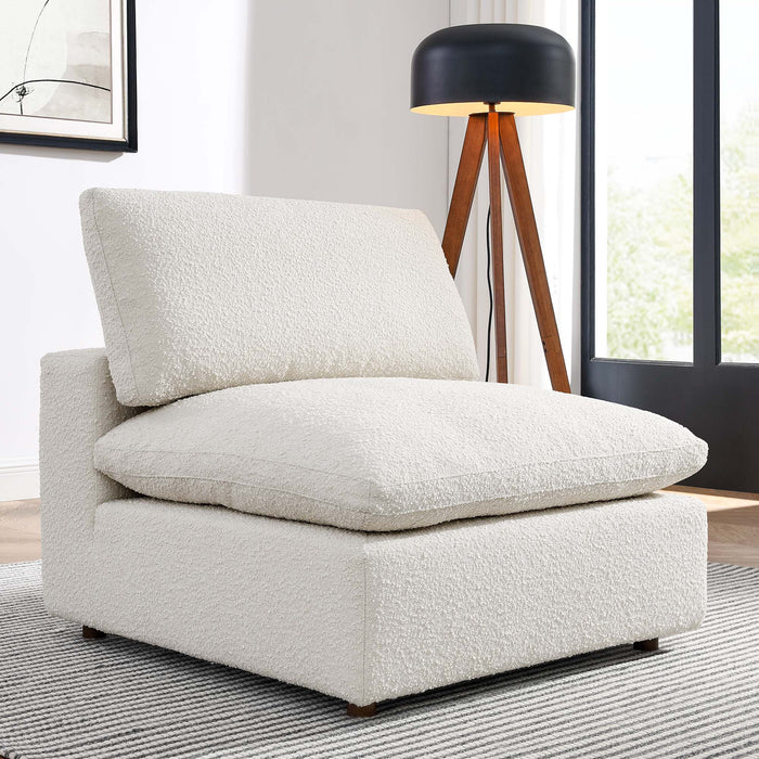 Commix Down Filled Overstuffed Boucle Fabric Armless Chair - view 10