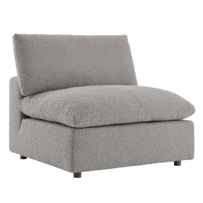 Commix Down Filled Overstuffed Boucle Fabric Armless Chair - view 20