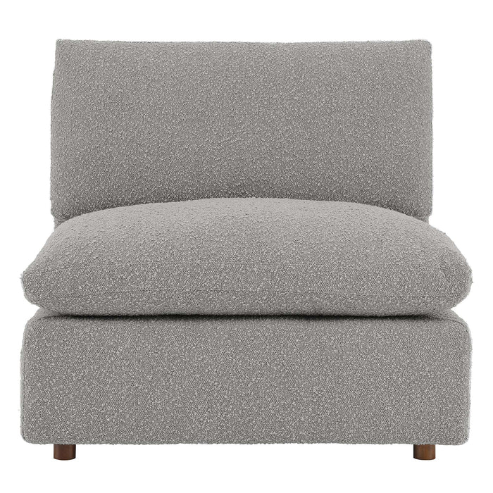 Commix Down Filled Overstuffed Boucle Fabric Armless Chair - view 26