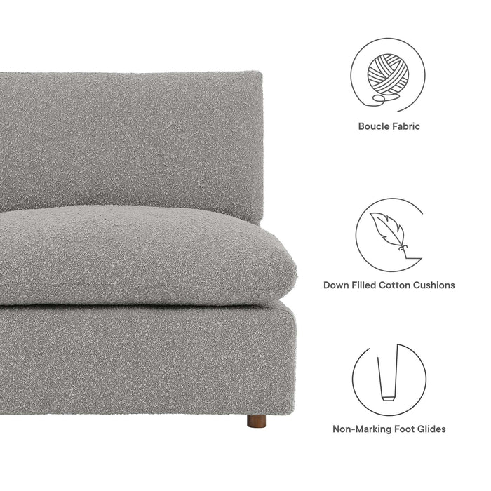 Commix Down Filled Overstuffed Boucle Fabric Armless Chair - view 21