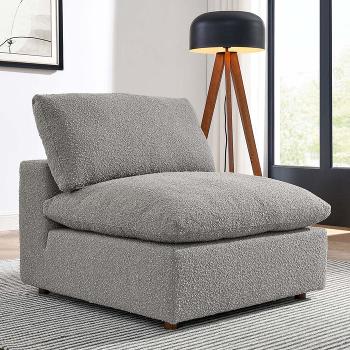 Commix Down Filled Overstuffed Boucle Fabric Armless Chair - view 19