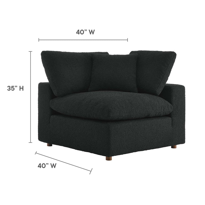 Commix Down Filled Overstuffed Boucle Fabric Corner Chair - in lifestyle setting