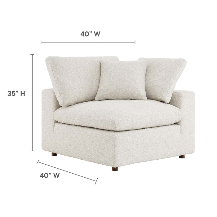 Commix Down Filled Overstuffed Boucle Fabric Corner Chair - view 12