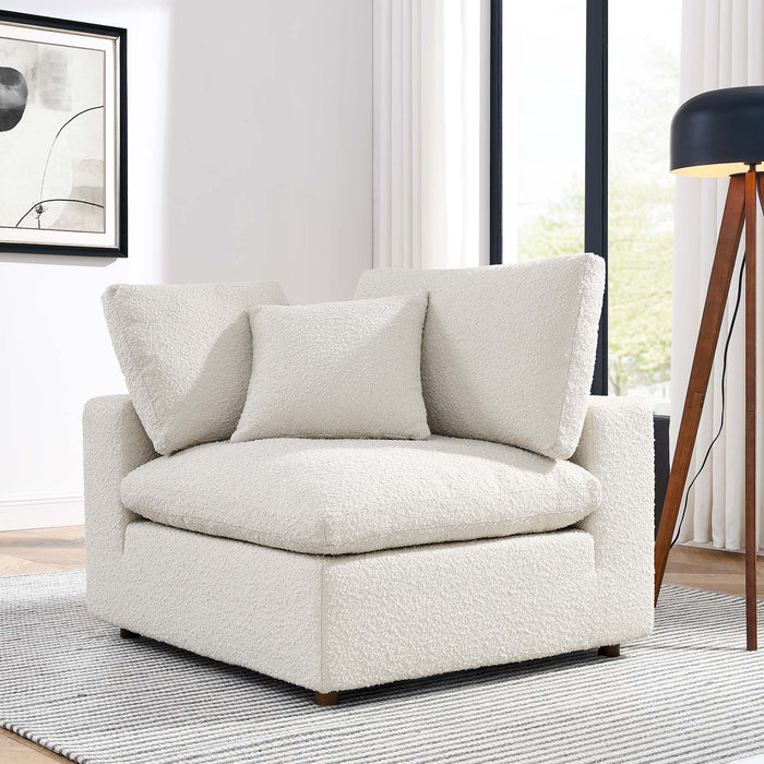 Commix Down Filled Overstuffed Boucle Fabric Corner Chair - view 9