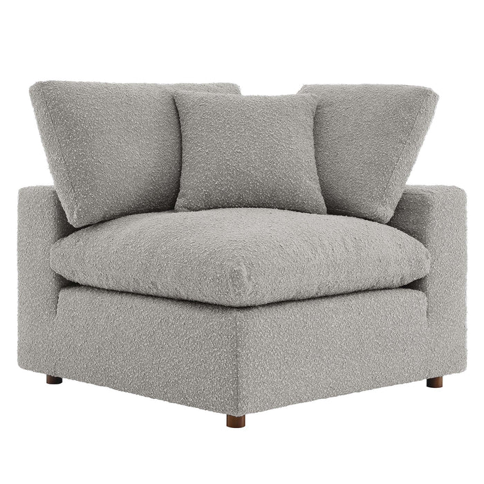 Commix Down Filled Overstuffed Boucle Fabric Corner Chair - view 18