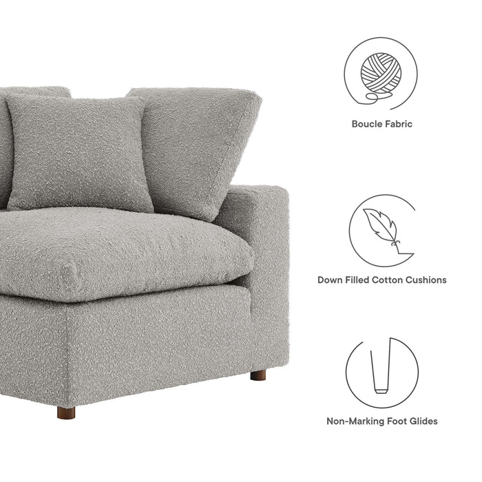 Commix Down Filled Overstuffed Boucle Fabric Corner Chair - view 19