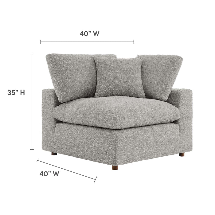 Commix Down Filled Overstuffed Boucle Fabric Corner Chair - view 20