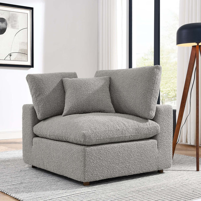 Commix Down Filled Overstuffed Boucle Fabric Corner Chair - view 17