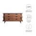 Modway Langston Open Display Storage Sideboard in Gray - Side View