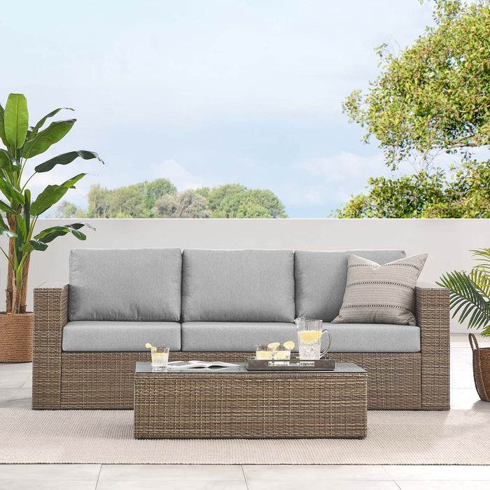 Convene 2-Piece Outdoor Patio Furniture Set Cappuccino Gray
