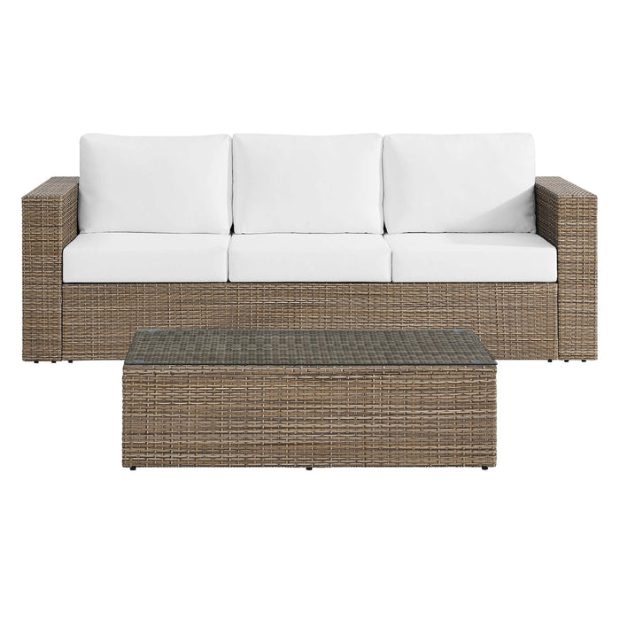 Convene 2-Piece Outdoor Patio Furniture Set Cappuccino White