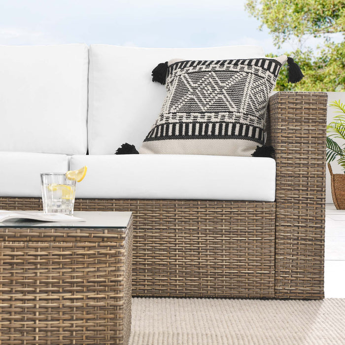 Convene 2-Piece Outdoor Patio Furniture Set Cappuccino White