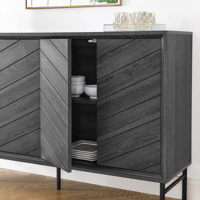 Modway 59" Harper Chevron Sideboard Living Room Furniture - Dimensions