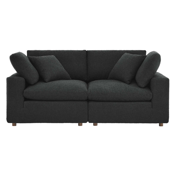Commix Down Filled Overstuffed Boucle Fabric Loveseat - view 5