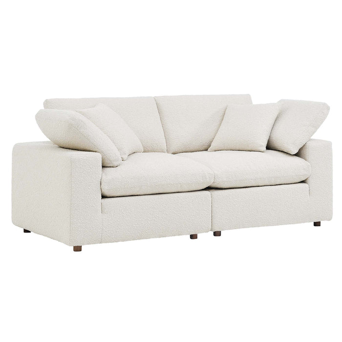 Commix Down Filled Overstuffed Boucle Fabric Loveseat - view 7