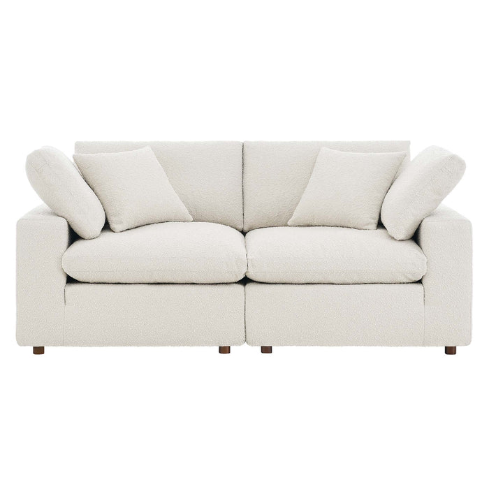 Commix Down Filled Overstuffed Boucle Fabric Loveseat - view 10