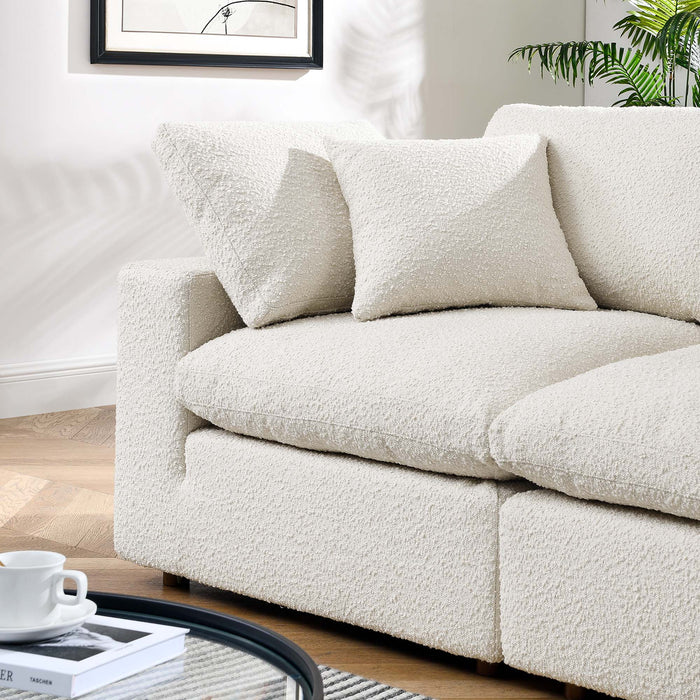 Commix Down Filled Overstuffed Boucle Fabric Loveseat - view 9