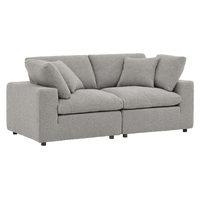 Commix Down Filled Overstuffed Boucle Fabric Loveseat - view 12
