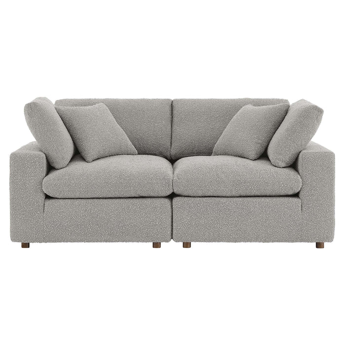 Commix Down Filled Overstuffed Boucle Fabric Loveseat - view 15