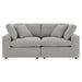 Commix Down Filled Overstuffed Boucle Fabric Loveseat - view 15