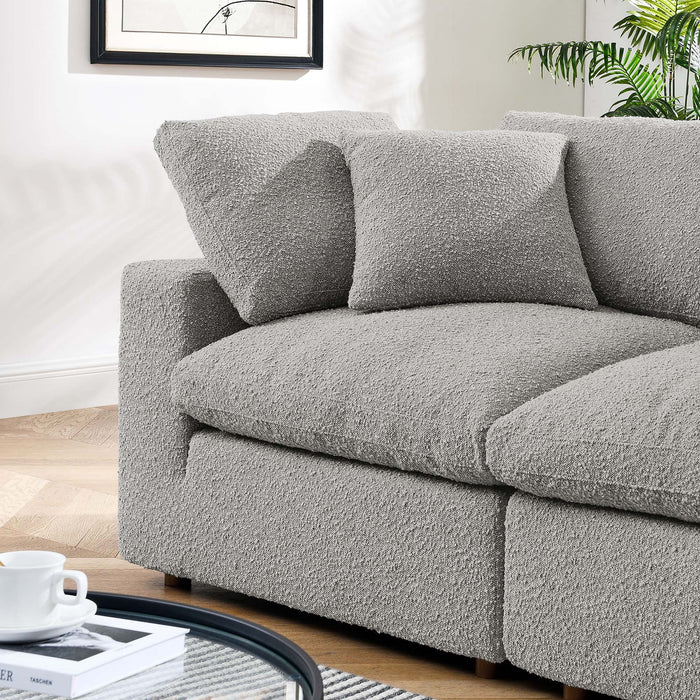 Commix Down Filled Overstuffed Boucle Fabric Loveseat - view 14