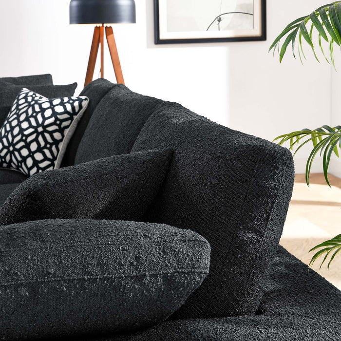 Commix Down Filled Overstuffed Boucle Fabric 3-Seater Sofa - in lifestyle setting