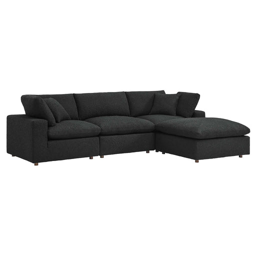 Commix Down Filled Overstuffed Boucle Fabric 4-Piece Sectional Sofa - alternate angle view