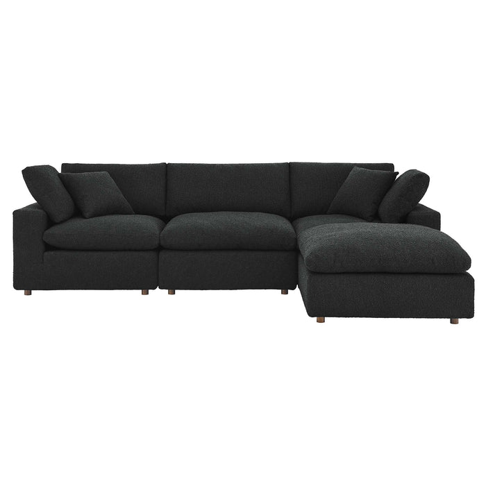 Commix Down Filled Overstuffed Boucle Fabric 4-Piece Sectional Sofa - view 5