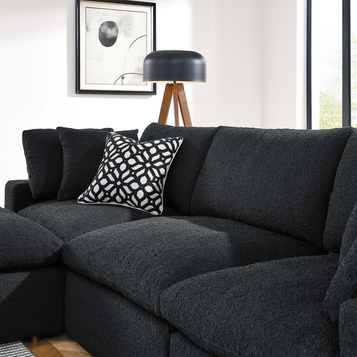 Commix Down Filled Overstuffed Boucle Fabric 4-Piece Sectional Sofa - in lifestyle setting