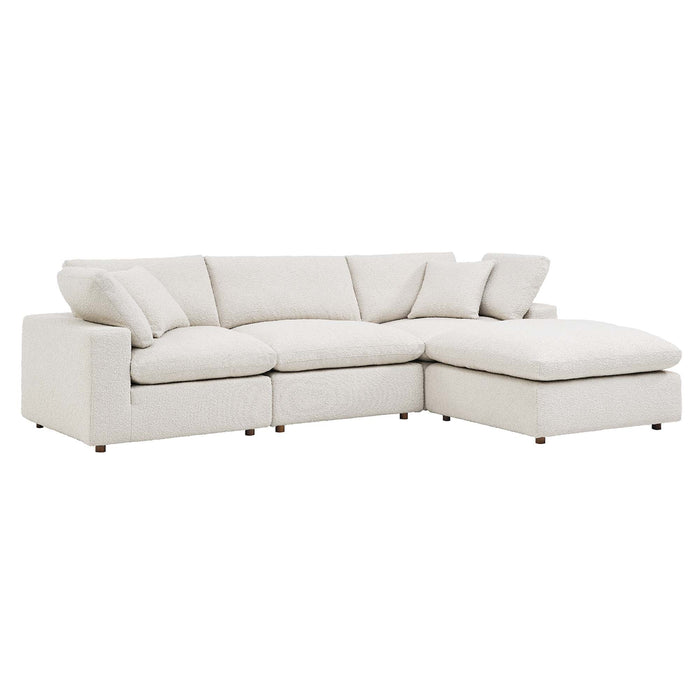 Commix Down Filled Overstuffed Boucle Fabric 4-Piece Sectional Sofa - view 7