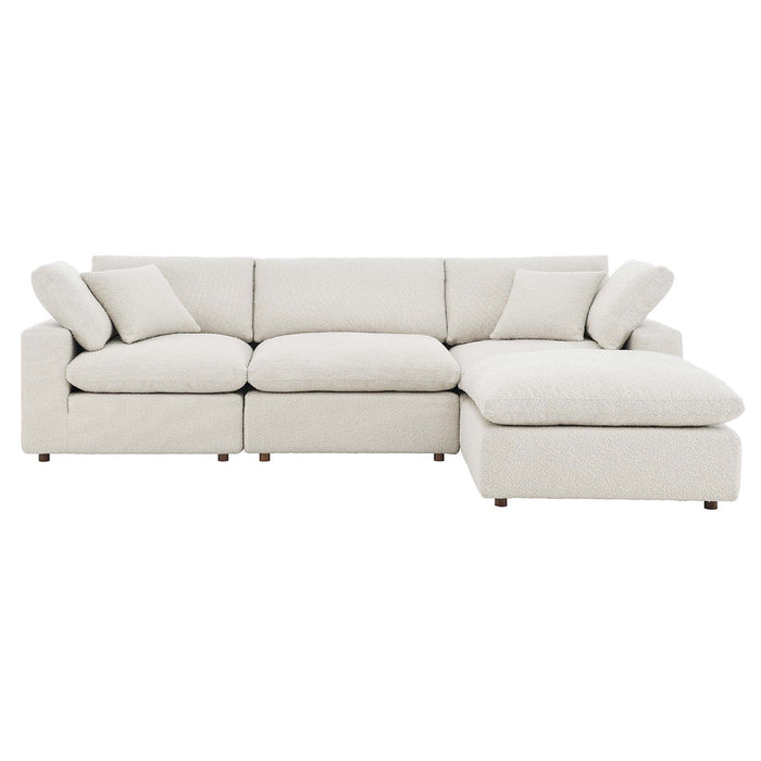Commix Down Filled Overstuffed Boucle Fabric 4-Piece Sectional Sofa - view 10