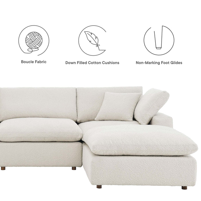 Commix Down Filled Overstuffed Boucle Fabric 4-Piece Sectional Sofa - view 8