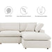 Commix Down Filled Overstuffed Boucle Fabric 4-Piece Sectional Sofa - view 8
