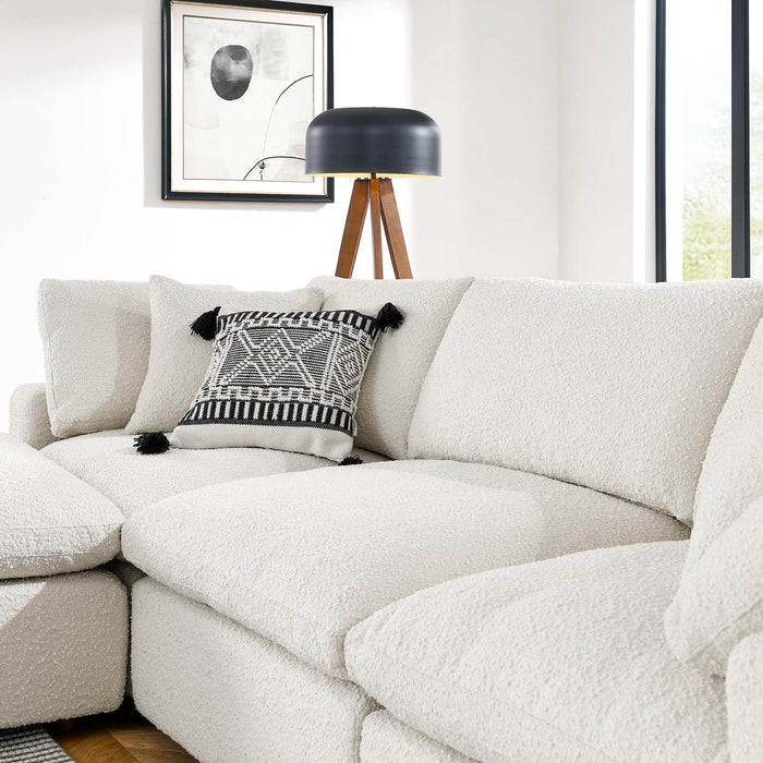 Commix Down Filled Overstuffed Boucle Fabric 4-Piece Sectional Sofa - view 9