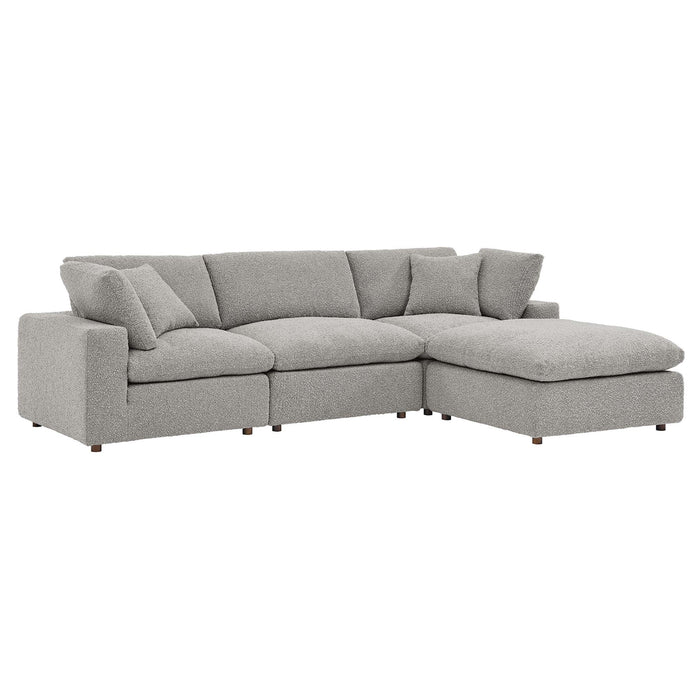 Commix Down Filled Overstuffed Boucle Fabric 4-Piece Sectional Sofa - view 12