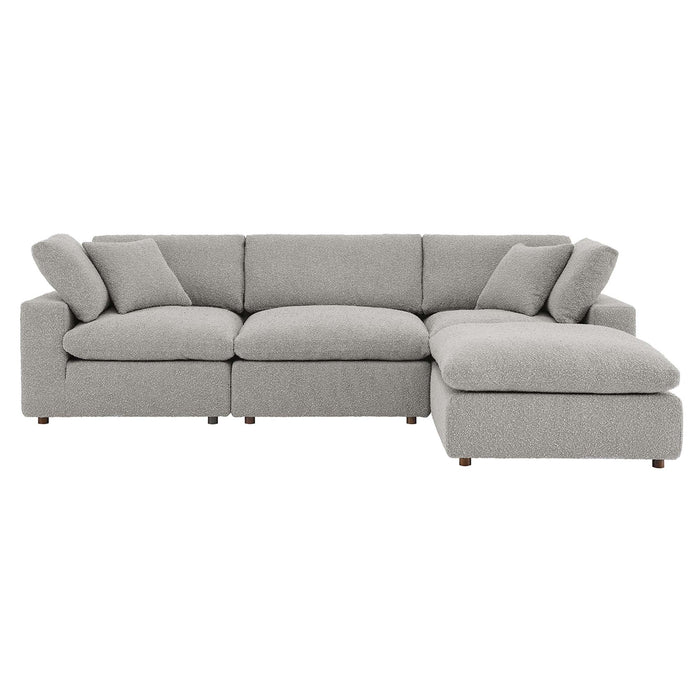Commix Down Filled Overstuffed Boucle Fabric 4-Piece Sectional Sofa - view 15