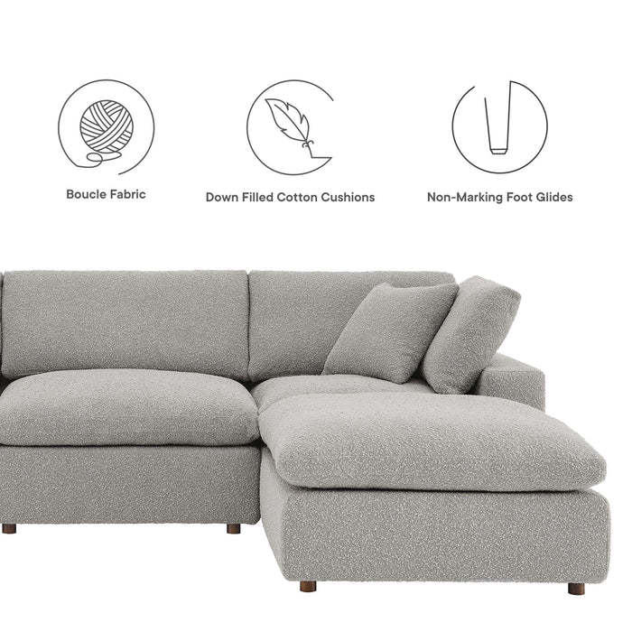 Commix Down Filled Overstuffed Boucle Fabric 4-Piece Sectional Sofa - view 13