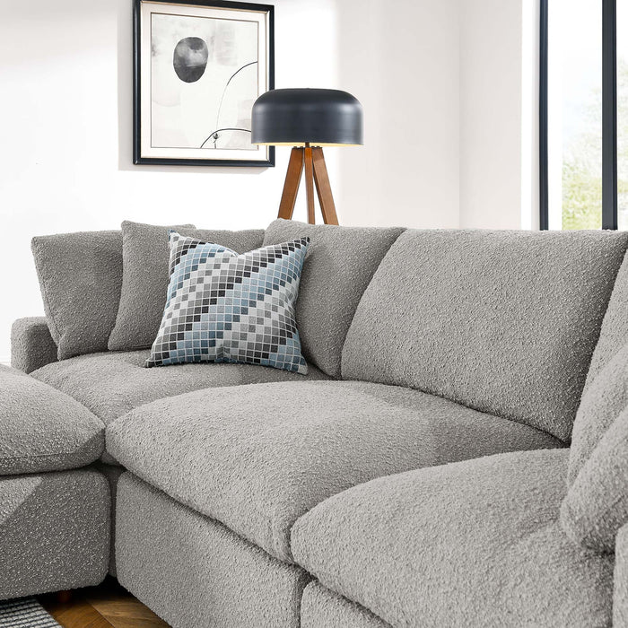 Commix Down Filled Overstuffed Boucle Fabric 4-Piece Sectional Sofa - view 14