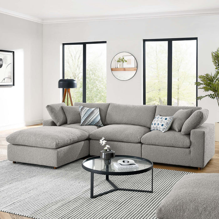 Commix Down Filled Overstuffed Boucle Fabric 4-Piece Sectional Sofa - view 11